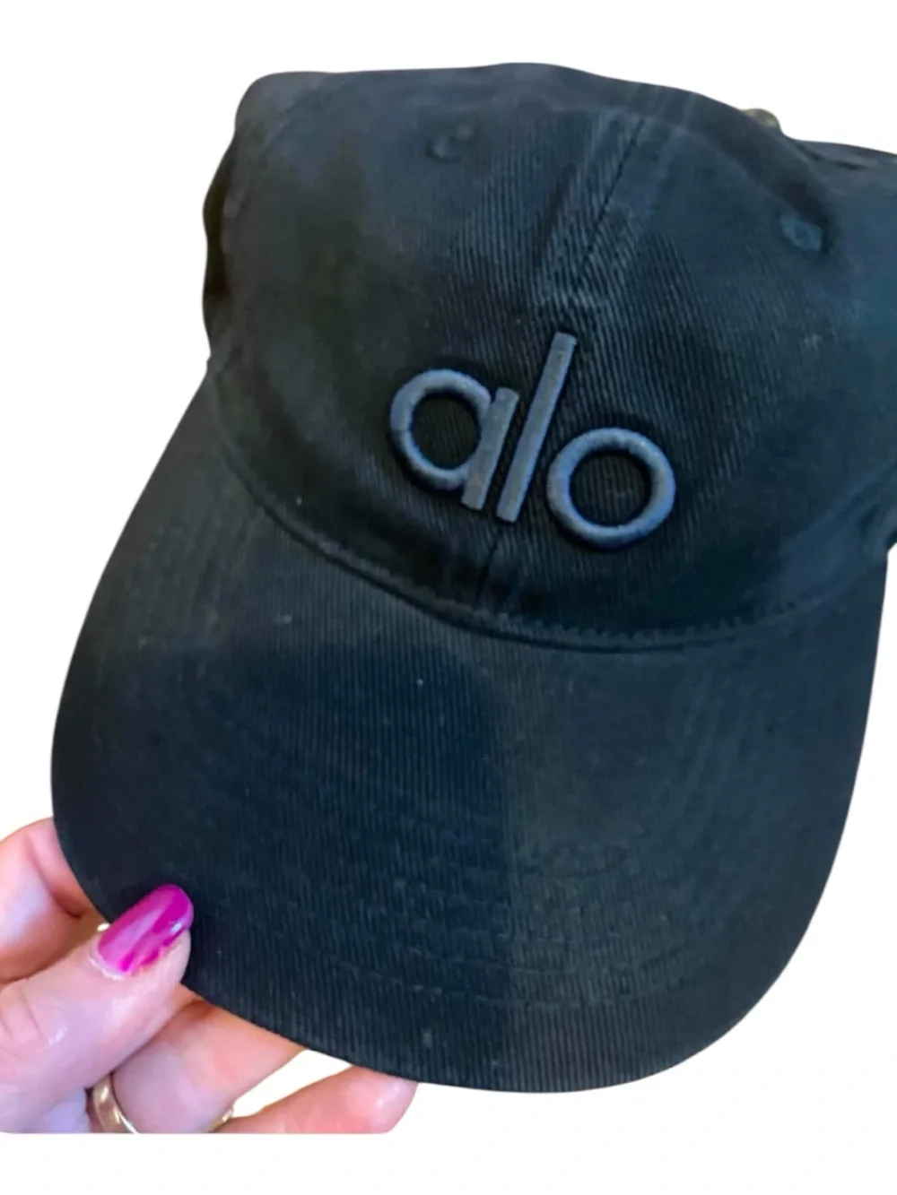 NWT Alo Yoga Washed Off Duty Cap BLACK